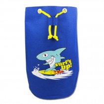 Waterproof Beach Bags Foldable Swimming Drawstring Bags for Kid, Dark Blue Shark