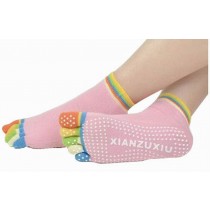Women's Yoga Socks Five Toes Socks Non-slip Cartoon Socks, Pink
