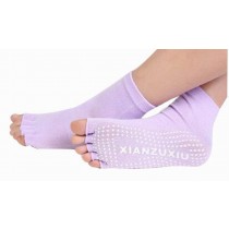 Women's Yoga Socks Practical Toes Socks Non-slip Cartoon Socks, Purple