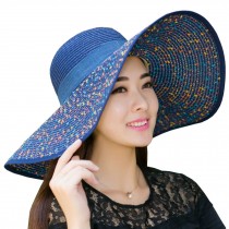 Navy Dots Style Sun Hat Beach Hats Foldable Hat Ladies Hat Girls Cap