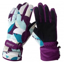 Winter Ski Gloves Outdoor Fashion Cycling Gloves Purple Travel Mittens