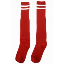 Breathable Football Game Socks Knee Length Socks For Kids, Red
