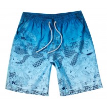 Stylish Quick-Drying Gradient Printing Beach Shorts For Men