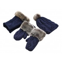 Beautiful Woman Winter Three sets Of Gloves And Scarf And Hat