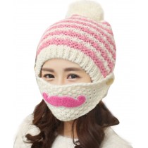 Outdoor Hat Female Han Edition Tide Beard Hat In Winter Tab Milk White