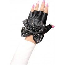 Women Gloves Dance Punk Photography Rivets Fingerless Gloves Black Butterfly