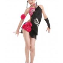 Classice Black, Tassel Dance Dresses Girls Latin Costume Performance Dress