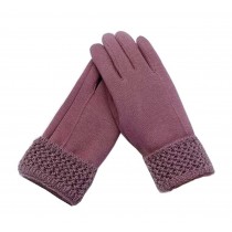 Woman Elegant Warm Winter Gloves Driving Gloves Purple
