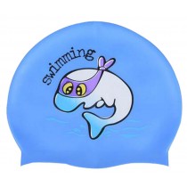 Fashion Children's Swimming Equipment Waterproof Slip Swimming Cap Blue