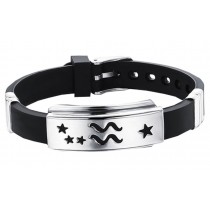 12 Zodiac Bracelets Titanium Steel Hand Ring Wristbands - Aquarius