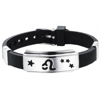 12 Zodiac Bracelets Titanium Steel Hand Ring Wristbands - Leo