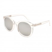 Beach Travel Lucid Oval Frame Silver Mirror Lens Retro Eyewear Daily Sunglasses