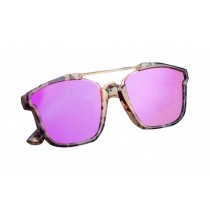 Texture Square Big Box Round Sunglasses Luxury British Wind Sunglasses Purple
