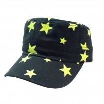 Flat Cap Black Hat Casual Hat Five-Pointed Star Design Caps