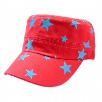 Red Color Flat Cap Five-Pointed Star Design Travel Caps/Hats