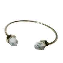 Charm Bracelets Charm Minimalist Metal Bangle Bracelet For Woman White