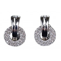 Elegant Alloy 3A Zircon Allergy Free Stud Earring Fashion Jewelry, silver color