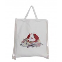 Pull Canvas Drawstring Backpack Bag Stylish Lightweight String Bag Crane