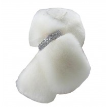 Elegant Women Winter Faux Fur Scarves Plush Scarf Muffler White