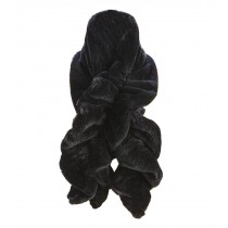 [Black] Fashion Women Winter Faux Fur Scarves Plush Muffler