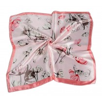Women Silk Square Scarf Chiffon Neckerchief Ladies Silk Scarf Lotus Pink