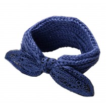 Blue Bowknot Cute Knitted Hairband Wool Headbands Sport Headwrap