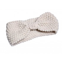 Lovely Bow White Broadside Knitted Hairband Wool Headbands Sport Headwrap