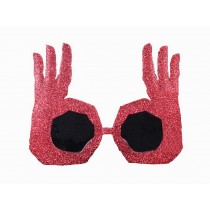 Funny Party Glasses OK Gesture Finger Glasses Party Supply Red