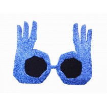 Funny Party Glasses OK Gesture Finger Glasses Party Supply Blue