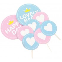 Set Of 8 Cake Inserted Card Dessert Decorations Decorative Flags Sweet Love
