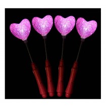 Set of 4 Light Sticks, Light up Toys Glow Stick Party Favors, Heart [Pink]