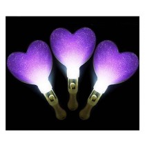Set of 3 Light Sticks, Light up Toys Glow Stick Party Favors, Heart [Purple]