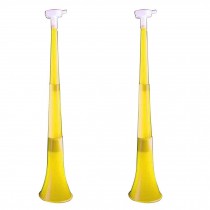 Set of 2 Collapsible Vuvuzela Stadium Horn Noise Maker 22" [Yellow]