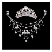 Princess Dress up Accessories Jewelry Set Birthday Party Favor [White]