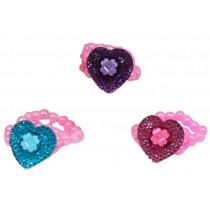 Set Of 3 Cartoon Ring Cute Baby Ring Princess Jewelry Flower Random Color