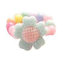 Set Of 5 Cartoon Flower Ring Candy Beads Children's Jewelry Ring Random Color