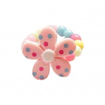 Set Of 3 Flower Ring Candy Beads Children's Jewelry Ring Orange