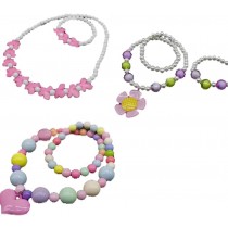 Set Of 3 Acrylic Cartoon Necklace Children's Bracelets Random Color