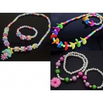 Set Of 3 Necklace Set Cartoon Necklace Children's Bracelets Random Color