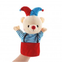 Soft Plush Cute Animal Babies Children Hand Puppet Toys Gift Bear Blue