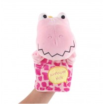 Soft Plush Cute Animal Babies Children Hand Puppet Toys Gift Hippo Pink