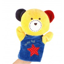 Soft Plush Cute Animal Babies Children Hand Puppet Toys Blue Bear