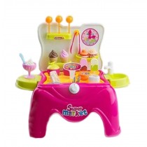 Creative Kids Pretend Play Toy Kitchen Playset Stool Ice Cream Pink