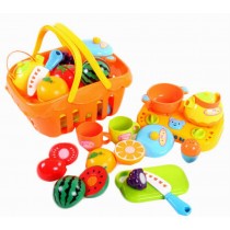 Funny Play Food Play Kitchen Set for Kids over 3Years, Fruits, 13pcs