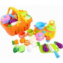 Funny Play Food Play Kitchen Set for Kids over 3Years, Vegetables Series, 14pcs
