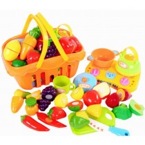 Funny Play Food Play Kitchen Set for Kids over 3Years, Vegetables&Fruits, 17pcs