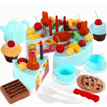 Funny Play Food Play Kitchen Set for Kids over 3Years, Fruit Cake, Blue