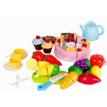 Creative Play Food Play Kitchen Set for Kids over 3Years, Fruit&Vegetables&Cake