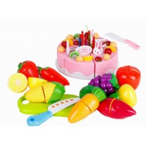 Funny Play Food Play Kitchen Set for Kids over 3Years, Fruit&Vegetables&Cake