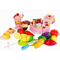 Lovely Play Food Play Kitchen Set for Kids over 3Years, Fruit&Vegetables&Cake